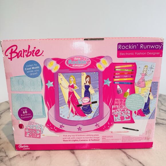 NEW Vintage Y2K BARBIE Rockin' Runway Electronic Fashion Designer Plates Set NIB - Picture 3 of 8